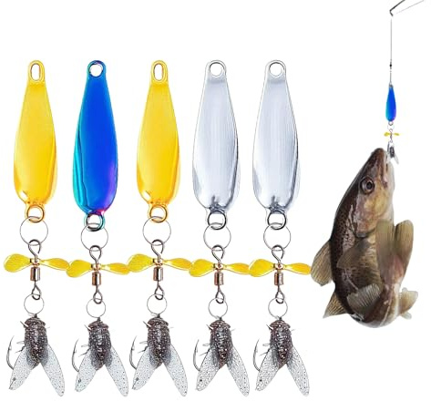 Señuelos Giratorios para Pesca Cebo Giratorio Metálico para