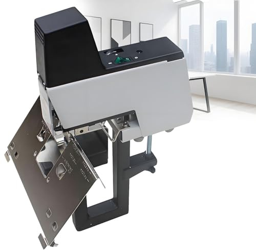 Grapadora eléctrica Profesional, encuadernadora automática, Grapadora de Caballete eléctrica, de 2 a 50 Hojas, Grosor de 100 mm, Intensidad Ajustable de 1 a 9 Niveles, para Oficina.