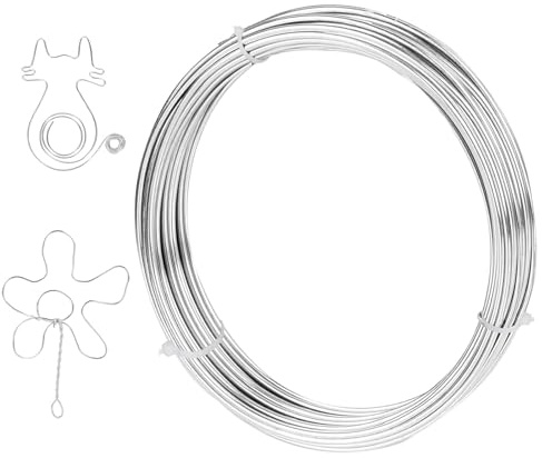 304 rostfri ståltråd pysseltråd, silver aluminiumtråd ståltråd modelleringstråd rostfritt stål för gör-det-själv hantverk modelltillverkning, smycken, trädgårdskablar (1 mm x 60 m)