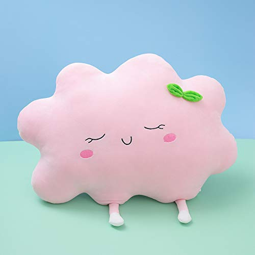 YIUNL Niedliche Sonnenwolke Plüschkissen gefüllt weich kreativ Plüsch Sonne Wolke Spielzeug Auto Kissen Wohnkultur für Mädchen/Paare Geschenke 35cm rosa