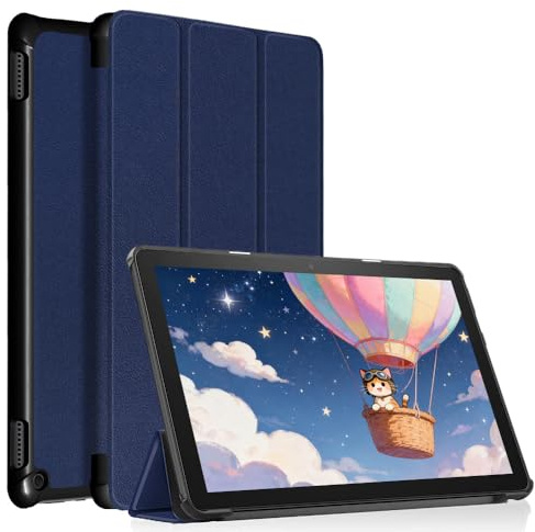 Schlank Leichte Hülle für 10 Zoll Tablet (Nur 13. Gen, 2023), TOKILO PU Leder Dreifach Ständer Schutzhülle mit Auto Schlaf/Aufwach, Nicht für LG 10 Tablet, Marineblau