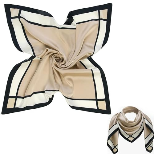 RQcMid Seidentuch Damen, Seidenschal Damen, Halstuch damen, 60x60 cm, Leichter Schal für Frauen, Elegantes Accessoire, Seidentuch ﻿