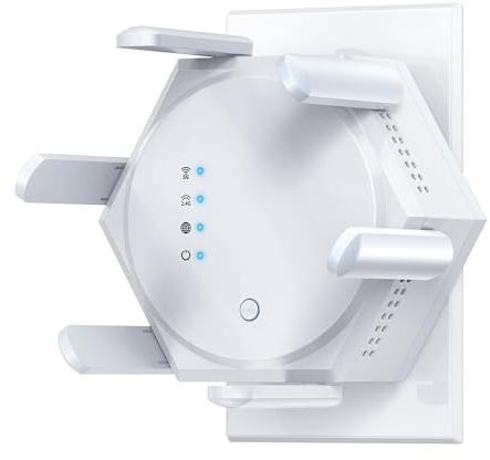 1200Mbps Dual Band WiFi Repeater, 5GHz&2.4GHz WiFi Extender Signal Booster