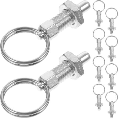 Operitacx Pistoni a Molla Pomello in Acciaio Inox 10 Pezzi, Perni di Bloccaggio Autolock Portatili, Stantuffi di Indicizzazione per Attrezzature Agricole e Coperture per Coltivazioni