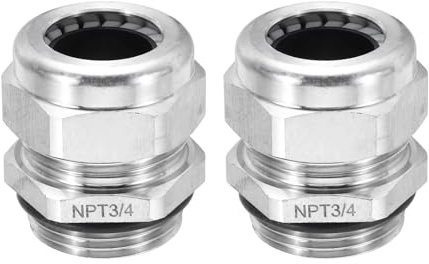 QUARKZMAN Prensaestopas NPT de 3/4, conector de sujeción de cable con alivio, impermeable IP68, para cables de 13-18 mm de diámetro, protectores de cable de acero inoxidable 304 (2PCS)