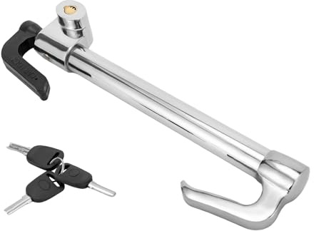Antirrobo Coche Cerradura del volante Cilindro de doble cerradura 3 llaves para protección Seguridad antirrobo Barra Bloqueo Volante