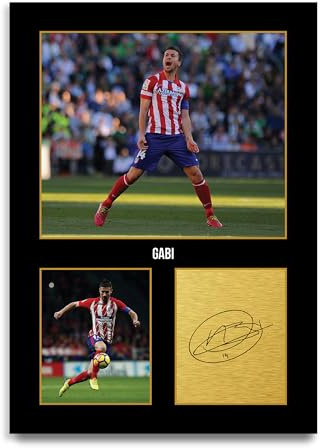 HWC Trading Gabi Atletico Madrid Regalos Impresos Imagen De Autógrafo Firmado Para Los Aficionados Al Fútbol Y Partidarios (ID-004846) - A4 Solo Impresión