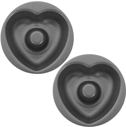 ROMISBABA 2pezzi Stampo per Donuts in Acciaio al Carbonio Forma Cuore per Ciambelle Cupcakes e Dolci Fornello Antiaderente Facile da Pulire per Cucina Domestica