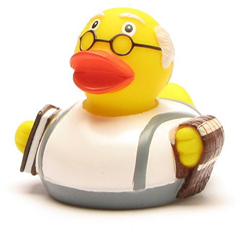 Duckshop I Badeente Opa I Quietscheente - L: 8 cm -I Quietscheentchen I Geschenk für Großeltern I Präsent Sammler