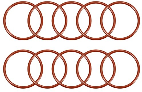 sourcing map 10pcs Silikon O-Ring VMQ Siegel Ring Dichtung Rot 46mmx39,8mmx3,1mm DE de