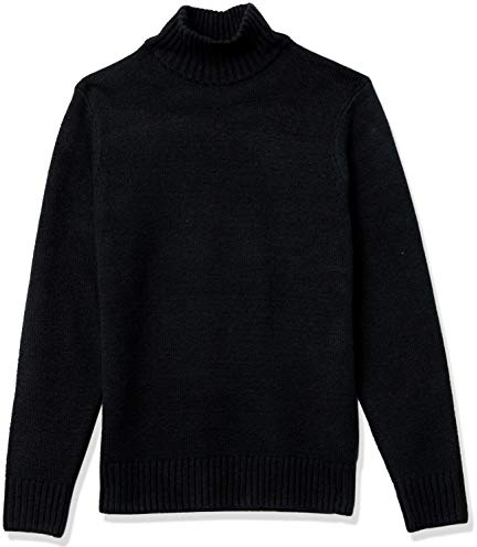 Amazon Essentials Jersey de Manga Larga con Cuello Alto y Tacto Suave Hombre, Negro, L