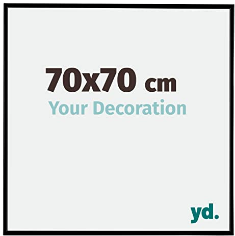 Your Decoration - Cornice 70x70 cm - Nero Opaco - Cornice Decorativa Parete in Plastica con Vetro in acryl - Antiriflesso - 70x70 Cornice - Evry