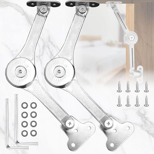 SUpoetry 2 Pièces Armoire Meuble Ascenseur, Support Charnière Boîte, Charnières Réglables pour Couvercle, Pour Portes de Meubles, Armoires, Dessus de Placard, Charnières de Support de Levage