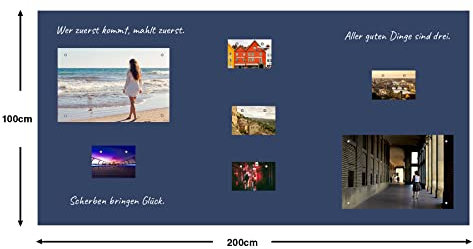 Blaue Tafelfolie MagnetTafel | Magnetische Tafel-Folie | für Kreidestifte | beschreibbar, abwischbar, magnetisch, selbstklebend | Magnetfolie | inkl. Kreidestift + 10 Magnete (200x100cm)
