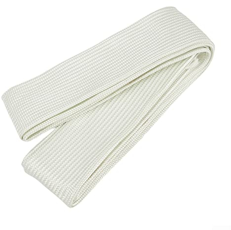 MenQind Isolamento termico in fibra di vetro manicotto scudo termico 25mm x 2.0m regolabile PVC Silicone fibra di vetro tubo manica per Webasto Eberspacher 22mm - 24mm, Bianco