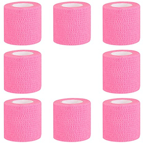 Benda coesiva 5cm x 4.5m Confezione da 8 fascia autoadesiva Fasciatura nastro traspirante Fascia elastica autoadesiva atletica per lesioni sportive, polso, ginocchio, distorsione della caviglia