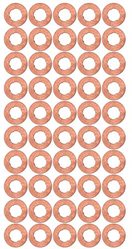 50Pcs Rondella di Rame Kit Piatto Crush Guarnizione di Tenuta Set Guarnizione Anelli di Fissaggio Industriale Componenti Hardware di Fissaggio per Barca Iniettore Ugello FS060077
