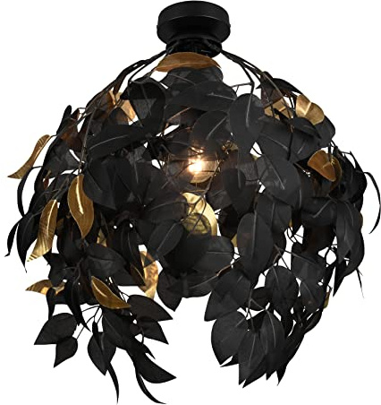 Reality, Plafonnier, Leavy 1xE27, max.28,0 W Plastique, Noir, Corps: Métal, noir mat Ø:38,0cm, H:58,0cm Modèle déposé,IP20,Sans illuminant