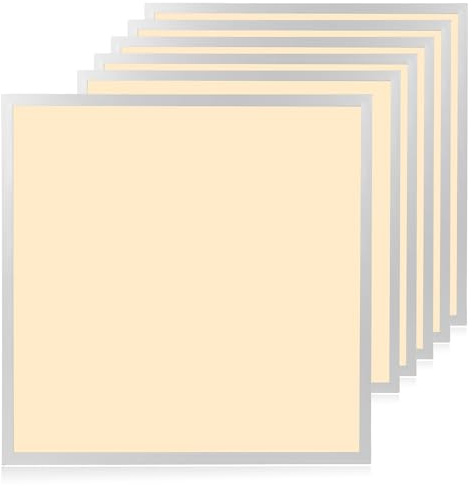 LUXULA 6x LED Panel 62x62cm - Rasterleuchte optimal für Arbeitsplätze Büro - Backlit - UGR<19 blendfrei - 40W 4400lm - 3000K Warmweiß - flimmerfrei - inkl. Netzteil
