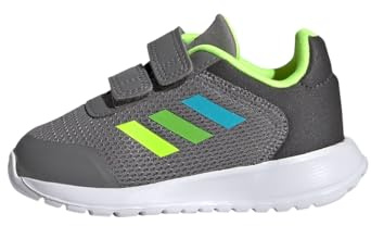 adidas Unisex - Bimbi 0-24 Tensaur Run Shoes, Grey / Lucid Lime / Lucid Lemon, 22 EU