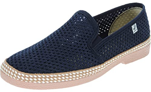 Calzados Romero. JAVER. Zapatilla Cerrada en Rejilla Algodón para Hombre. Plantilla Esparto. Piso de Goma. A Talla 45