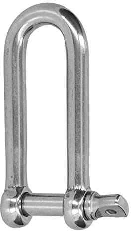 D-Ring-Schäkel, 304 Edelstahl, Langer D-Schäkel, Drahtseilverbinder, Gerader Anker-Schraubstift, Hardware-Ketten (10 StückM5)