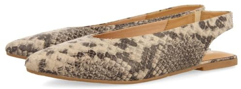 GIOSEPPO Bailarinas DESTALONADAS DE Piel con Print DE Serpiente para Mujer
