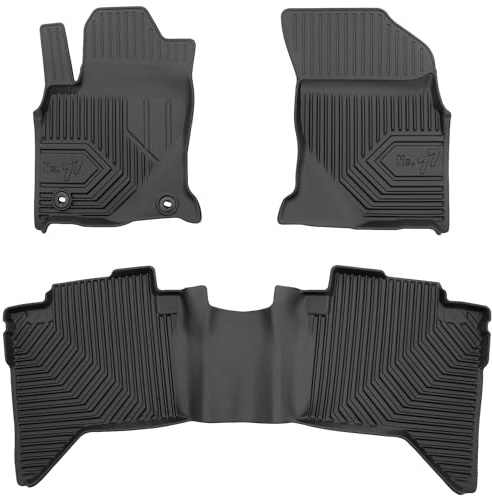 MOTOS Bilgummimattor för Toyota Hilux VIII från 2015 Förbättra din resekomfort med Anti-Slip Mat Car No.77- Golvmattor för bilgolv i alla väder, skydd mot smuts