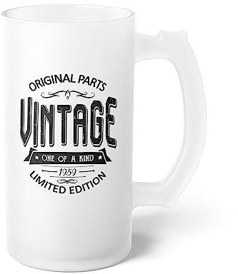 Teegarb Letter Blanket Original Parts Vintage One Of A Kind 1959 Tasse à bière en verre dépoli 473 ml