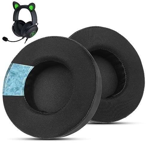 Wzsipod kylgel öronkuddar endast för Razer Kraken V2 – bullerisolerande, hållbart och bekvämt proteinläder och tygmaterial – enkel installation (rund)