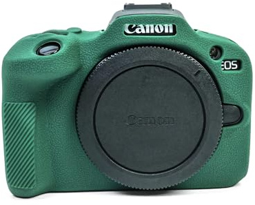MUZIRI KINOKOO Custodia EOS R100 EOSR100 - Custodia protettiva in silicone morbido per fotocamera mirrorless Canon EOS R100/EOSR100 Antigraffio - Verde