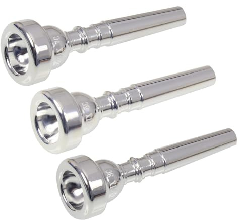 Silver Trumpet Mouthpiece 7C 5C 3C Trumpet Mouthpiece Set with Brass for Beginners and Professional Players 3Pack Trumpet Accessories