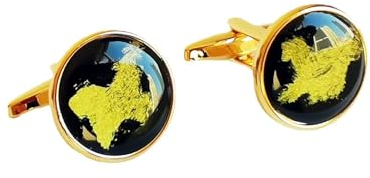 AMDXD Manschettenknöpfe Glänzend, Rund Cufflinks for Men, Gold Manschettenknöpfe Hochzeitsgeschenke