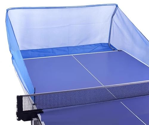 Tischtennisball-Auffangnetz für kleine Räume, leichtes blaues Ping-Pong-Fangnetz aus Netzgewebe mit Klammern, Übungsnetzausrüstung, tragbares Tischtennis-Trainingsgerät