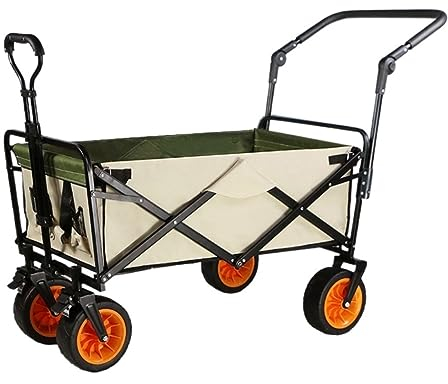 CRBUDY Trolley Cart Outdoor Klappbarer Mehrzweckwagen Garten Faltbarer Wagen Wagen Mit Bremse Und Einstellgriff Campingwagen Gartenwagen