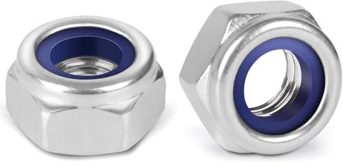 BOUMVID Sechskantmuttern Muttern M3, 10 Stück Selbstsichernde Mutter Sicherungsmuttern Edelstahl 304 Selbstsichernd Stoppmutter, Edelstahlmutter Sechskant Stoppmuttern Kontermuttern DIN985 A2 V2A