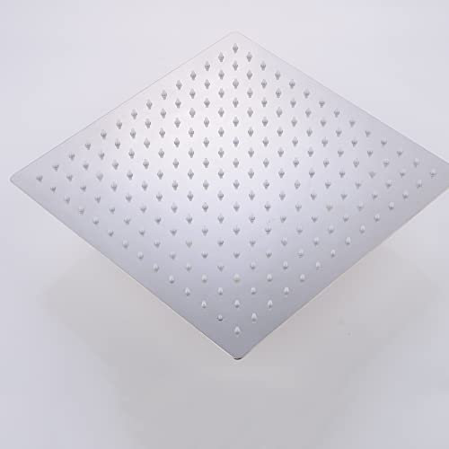 Duscharmatur Set Duschkopf Handbrause Regendusche Kopfbrause Duschsystem Armatur Satz Badewanne mit LED Lichtfarbe 30x30cm Rostfreier Stahl ‎Silber