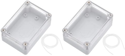 sourcing map 3.27 x 2.28 x 1.3 Junction Box Dustproof DIY Electronic Wiring Box Enclosure Project Case ABS for DIY Electronic Projects Grey, 4 Pack
