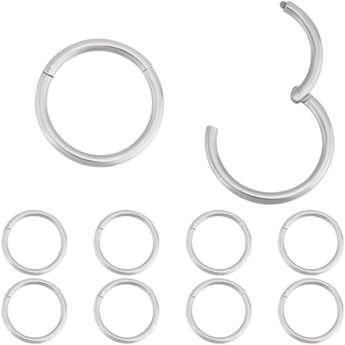 Beebeecraft 1 Box 10 Stück Kleine Creolen Ohrringe 316L Edelstahl Chirurgenstahl Knorpel Nasenringe Helix Scharnier Piercing Schmuck 12.5mm 16G