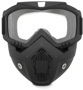 Taizer Gafas de moto desmontables y resistentes al viento, máscara facial, protección contra el polvo y sol