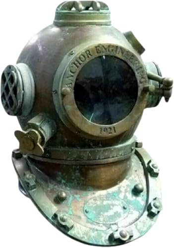 Royal Navy Tauchhelm ~ Anchor Engineering Tauchhelm ~ Marine seltener antiker alter Taucherhelm ~ Geschenkartikel, 16 x 12,5 x 15 cm