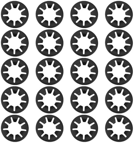 SG Store Lot de 20 Rondelles de Serrage à Dents Internes pour Roulement d'arbre de 20 Mm pour Roue de Véhicule Meubles 19 X 38,2 Mm Noir