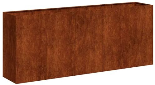 vidaXL Planteringskärl rostig 200x40x80 cm väderbeständigt stål, växtkruka, växtstativ, upphöjd bädd, planteringsställ, växtbricka