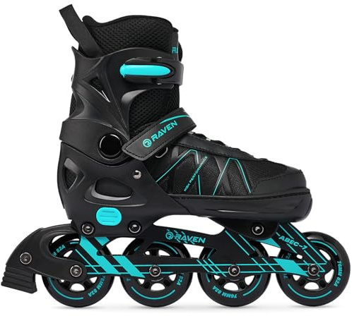 RAVEN - Inline-skridskor för barn och vuxna - Roller Skates för barn och vuxna - ABEC-7-lager, gummihjul - Mint, 37-40 (23,5-26 cm)