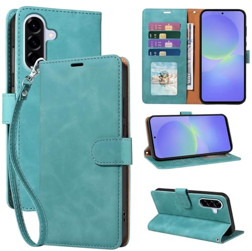 GOTOURED RFID Blocking for Samsung Galaxy A36 Case Wallet (Green) | 4 Card Slots, Soft PU Leather, TPU Inner Shell, Wrist Strap, Kickstand, Magnetic Folio Flip Cover, Shockproof Protective