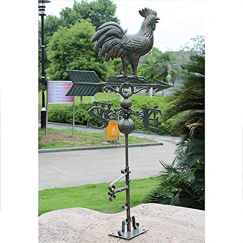 Veleta Decorativa de Metal y Aluminio, Veleta con Forma de Gallo para tejado, señal de dirección Grande, Veleta para Exteriores, Adorno para Jardines y césped, metálica
