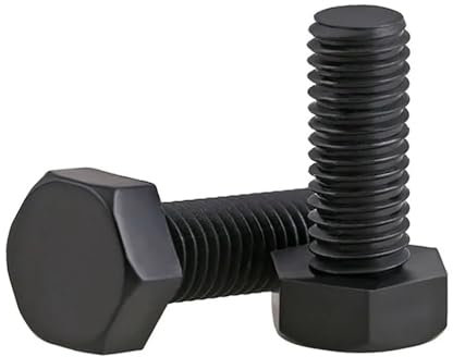 Cilky Metallschrauben 5 Stück Schwarze Nylon-Sechskantschraube, kunststoffisolierte Schraube M6 M8 M12(M6x15)