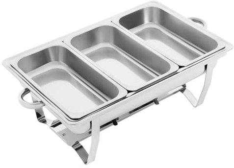Chafing Dish rostfritt stål buffé-set varmhållningsbehållare 7,5 l matvärmare, värmebehållare, rechaud, chafing dishes, matvärmare, för catering, buffé och fest 1-pack