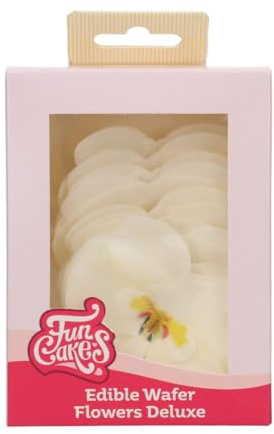 FunCakes Edible Wafer Flowers Essbare Blumen, Orchid White, 10 Stück | Weiße Orchideen aus Essbarem Papier, Gebrauchsfertig, Essbare Blumen für Torten, Kuchen, Cupcakes und Desserts