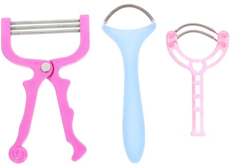 Garneck 3 Stück Gesichtsepiliergerät aus Kunststoff und Metall Tragbarer Hand Epilierer für Oberlippenhaarentfernung und Kinnhaare bei Frauen Rutschfest und Einfach zu Zufällige Farbe